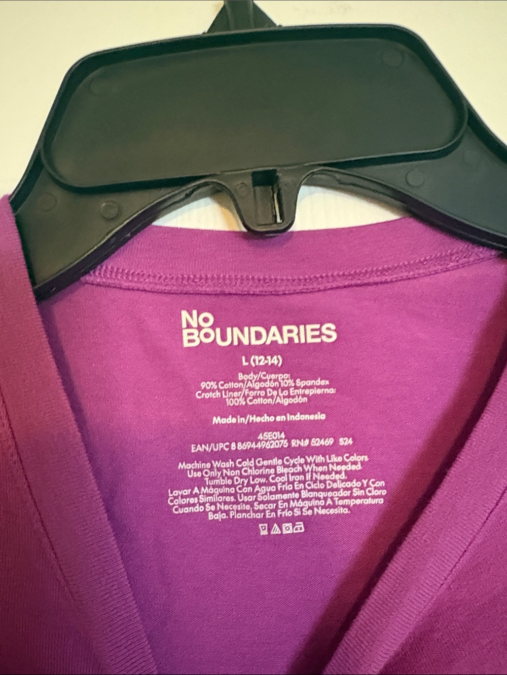 Women’s Crewneck Thong Plum Colored Short Sleeve Snap Bodysuit - Picture 2 of 3